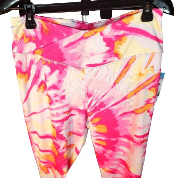 Cabana By Crown & Ivy Leggings With Swirl Colors Of Pink, Yellow, Orange & White - Picture 4 of 13